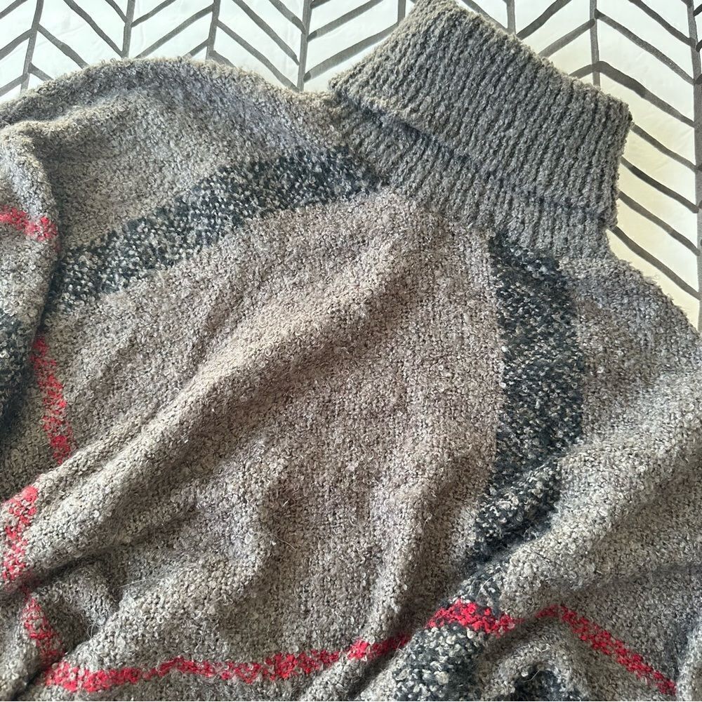 Oversized Knit Turtleneck Poncho